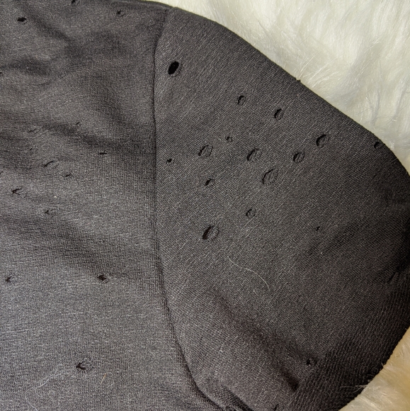 NWT T-Shirt Dress Distressed w/ 3-D Rose Applique - Picture 5 of 8